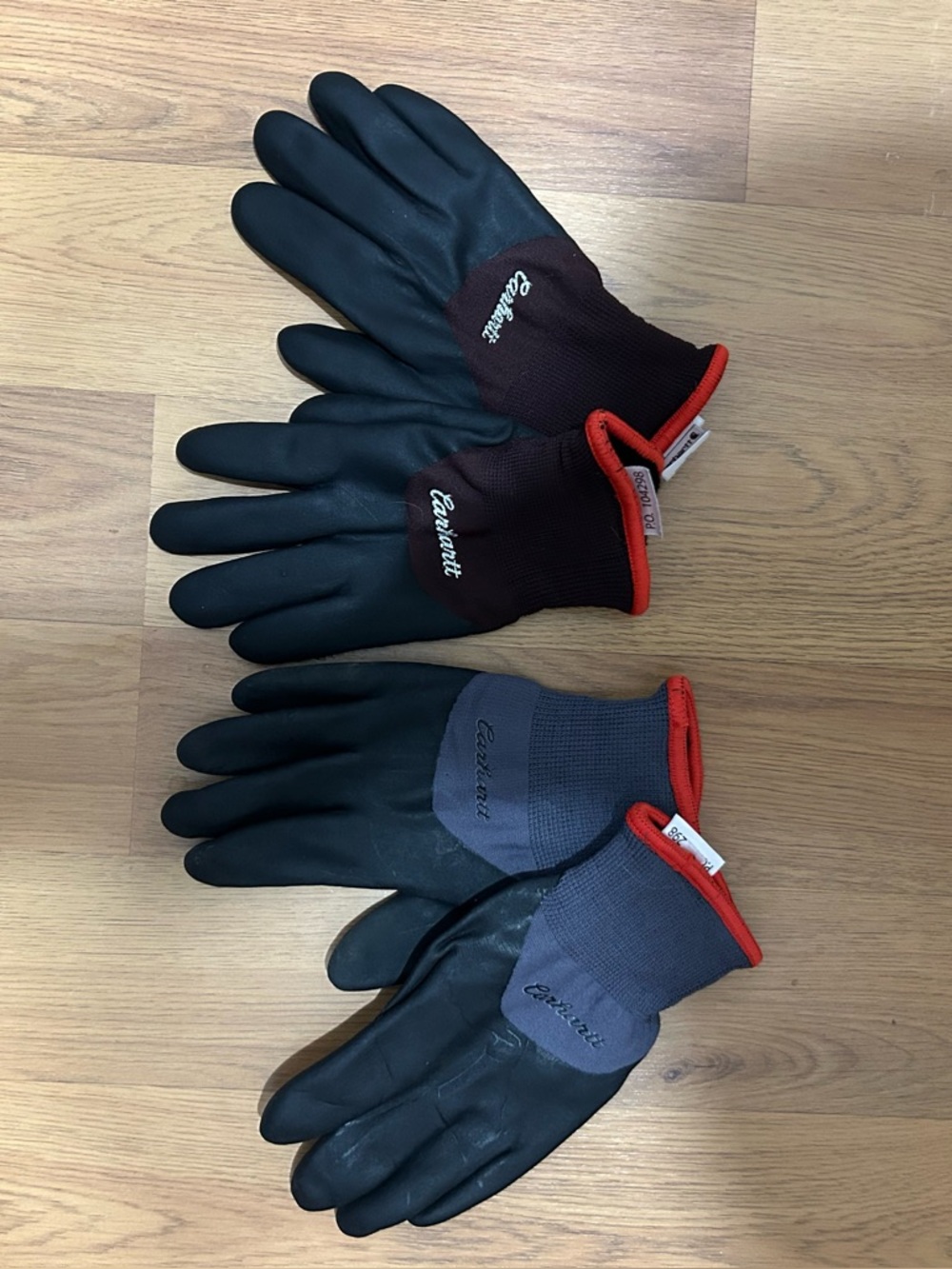 Carhartt Work Gloves Lot of 2 Pairs Rubber Grip Utility Gloves M & S
